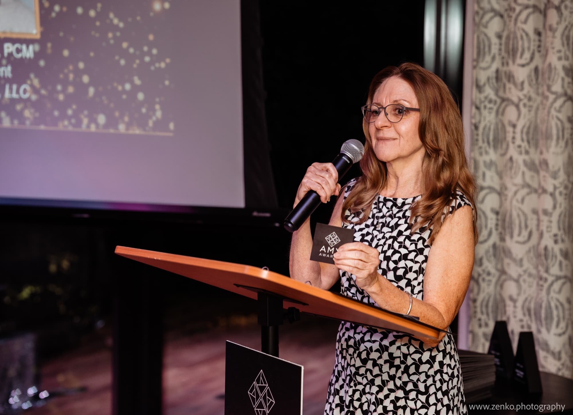 A speaker presenting at an AMA Austin event